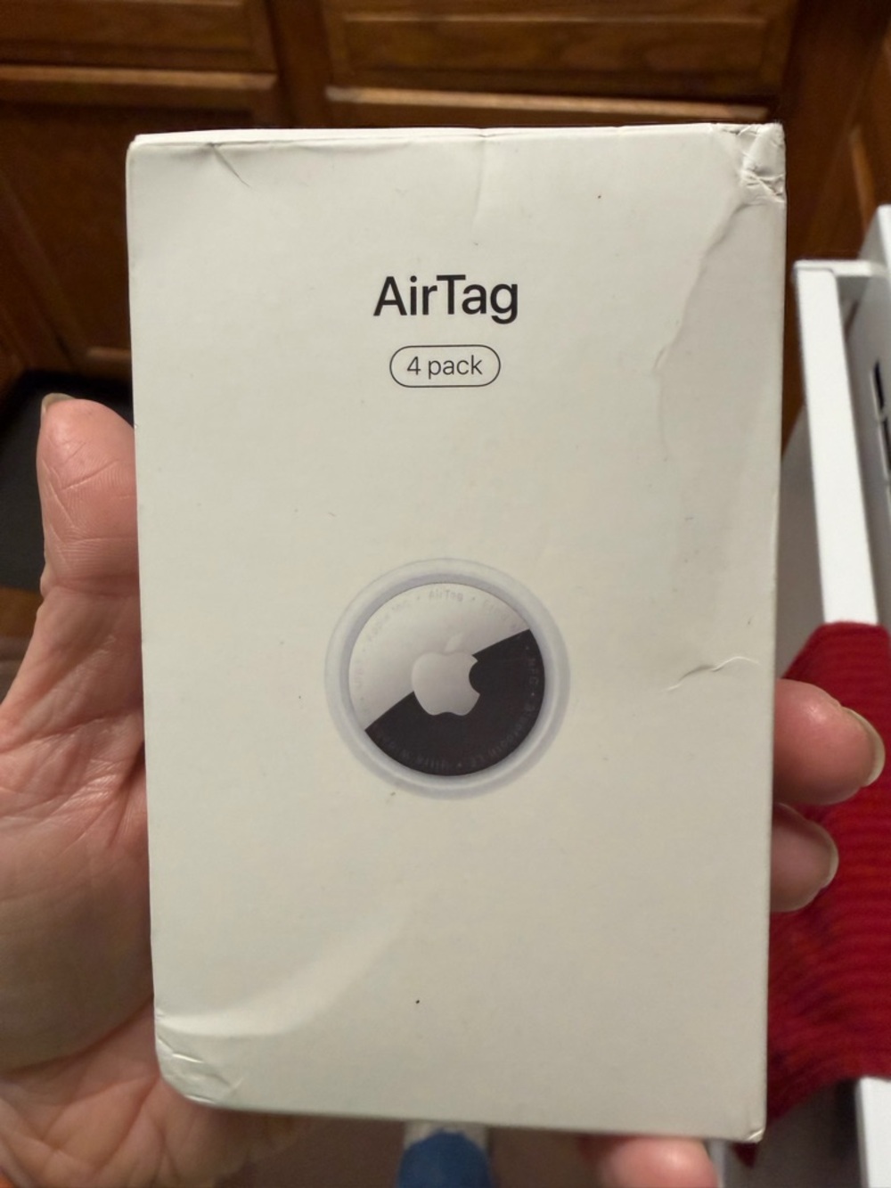 Apple AirTag 4-Pack — White and Silver Retail Box